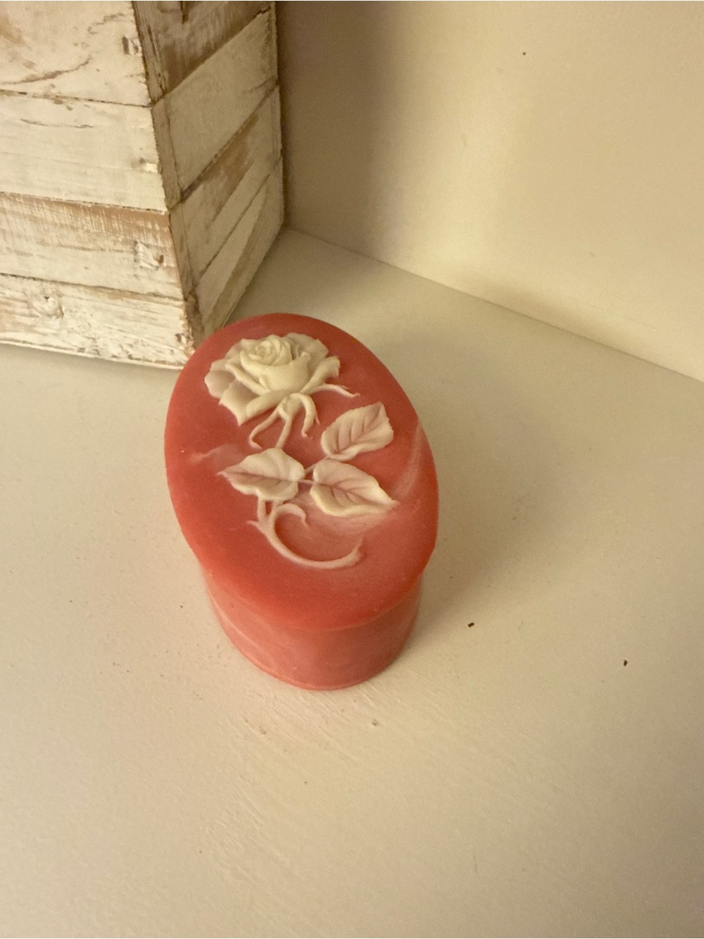 Vintage Design Gifts International Pink Rose Trinket Jewelry Box USA